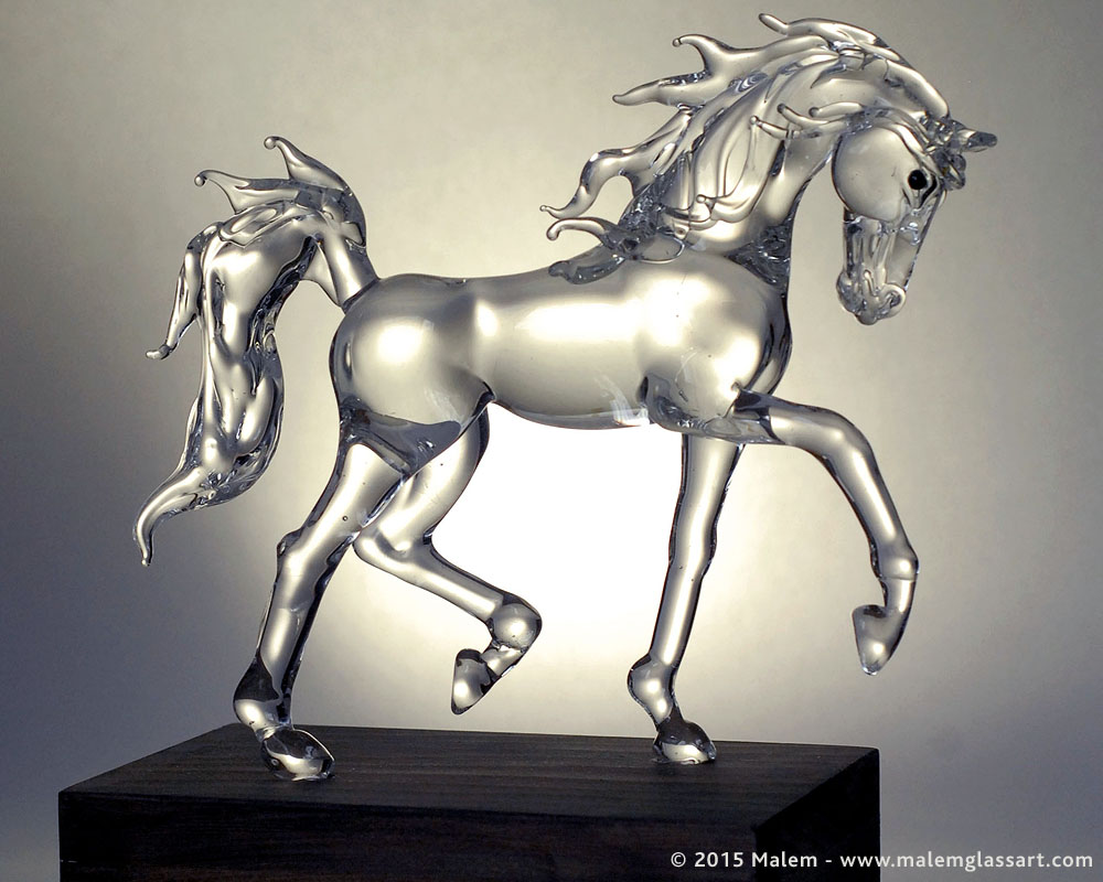 Glass Arabian Horse Sculpture